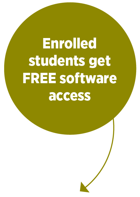 Enrolled students get FREE software access