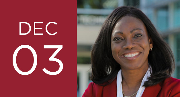 Falecia Williams, President, Prince George’s Community College with date of event, Dec. 3