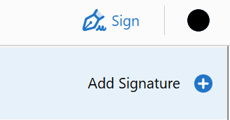 Adobe Acrobat Sign menu showing the Add Signature option