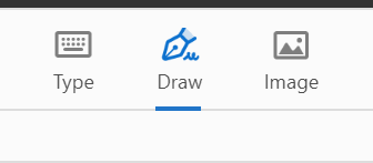 Adobe Acrobat signature options with the Draw tab selected