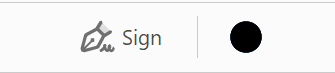 Adobe Acrobat toolbar showing the Sign option