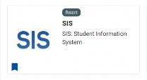 SIS Student Information System tile in MyReynolds