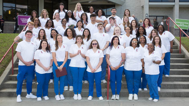 Nursing student at the pinning ceremony