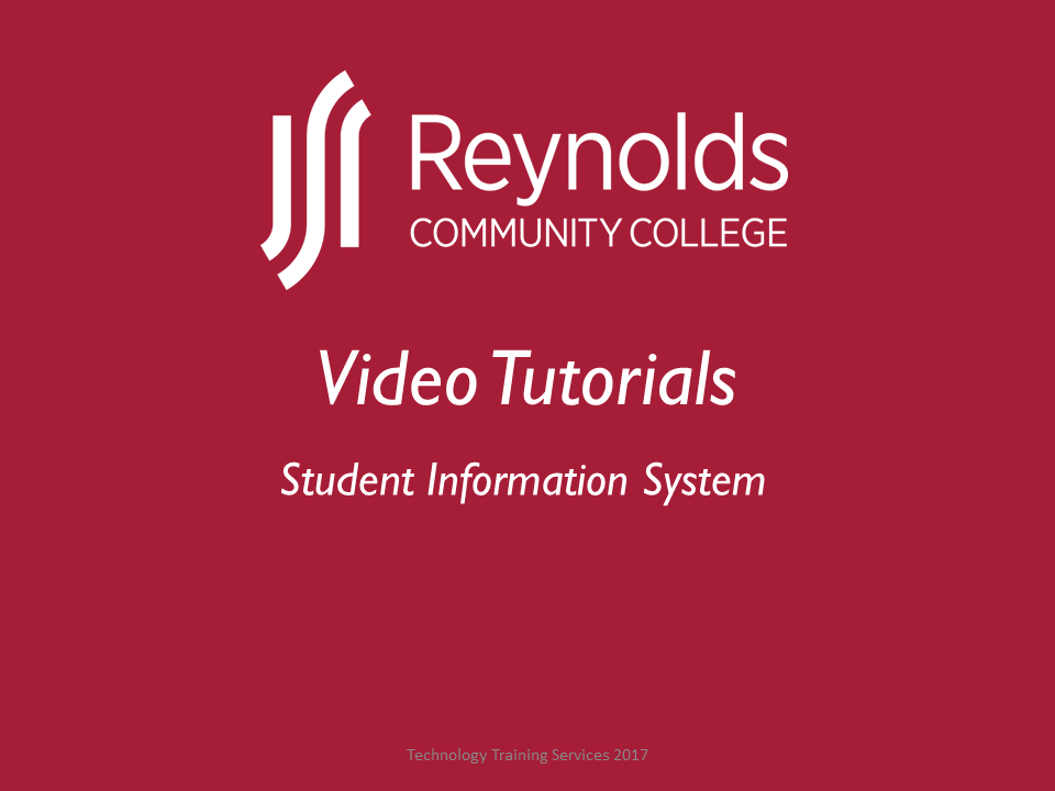Reynolds SIS Tutorial Videos