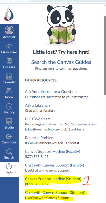 Requestion help within canvas